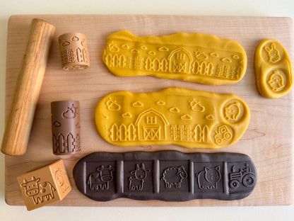 Farm-themed 2-in-1 Cube with Roller – A Twist on Classic Dough Play - by inniko