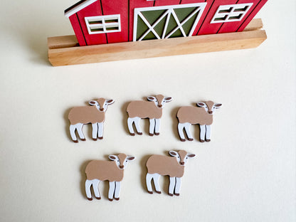 Farm Animals Math Counters, Eco-Friendly Loose Parts for Sensory Play