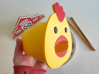 Feed the Chicken Sensory Play Tube with 20 pcs Garden Feast