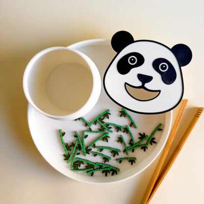 Feed the Panda Sensory Play Tube with 20 pcs Bamboo Counters