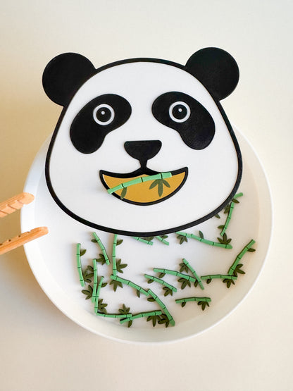 Feed the Panda Sensory Play Tube with 20 pcs Bamboo Counters
