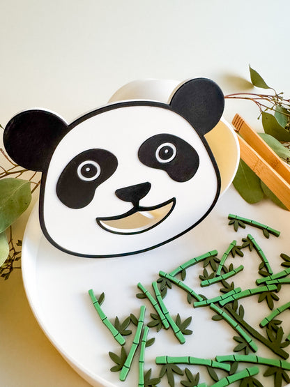 Feed the Panda Sensory Play Tube with 20 pcs Bamboo Counters