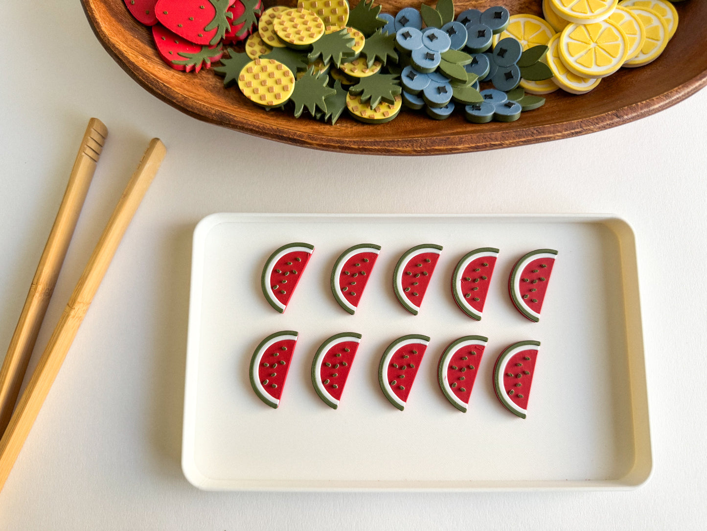 Fruit-themed Math Counters