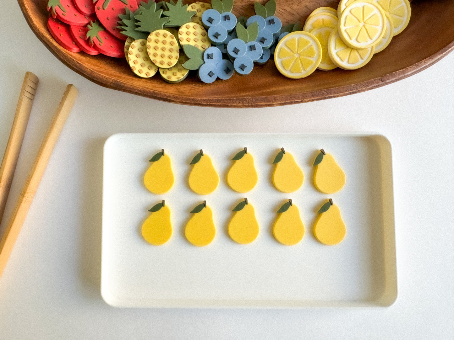 Fruit-themed Math Counters