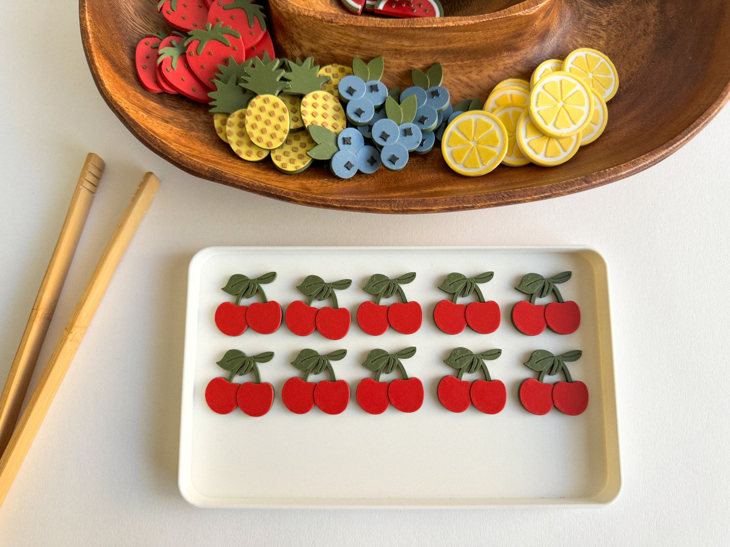 Fruit-themed Math Counters