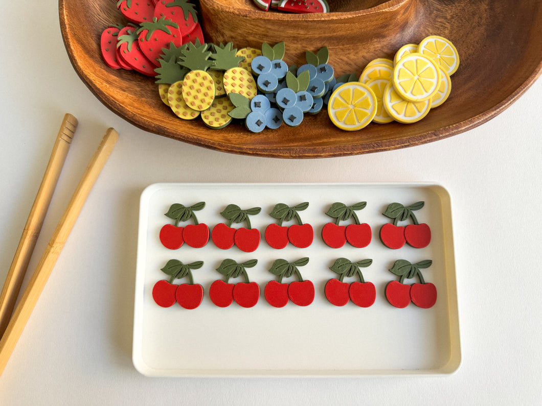 Fruit-themed Math Counters set of 10