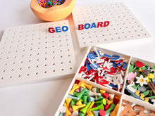 Load image into Gallery viewer, 2-in-1 Geoboard designed for creative learning, building, and play by WooBeWee
