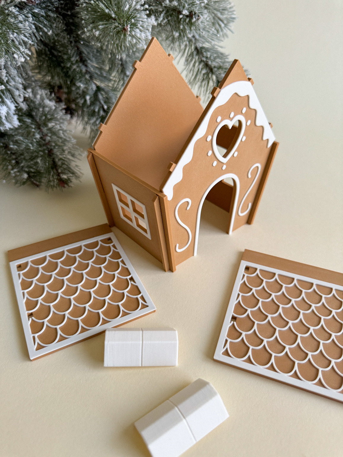 Joyful Gingerbread House (3D-printed)