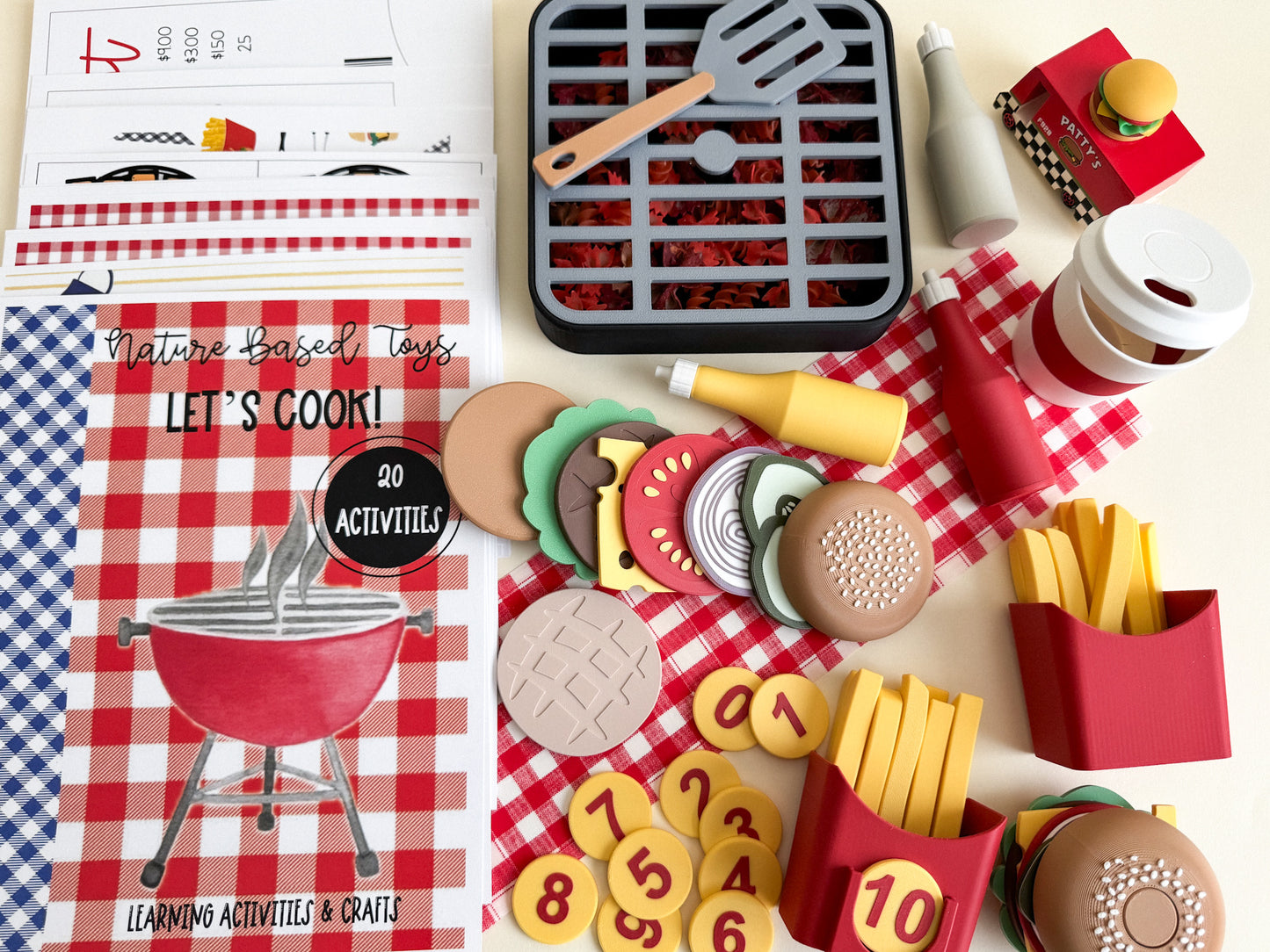 Little Chef’s Burger Bar, Sensory Play Collection, 3D-Printed with Hidden Magnets