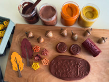 Load image into Gallery viewer, Fall-themed Playdough Rollers and Leaf Molds by inniko
