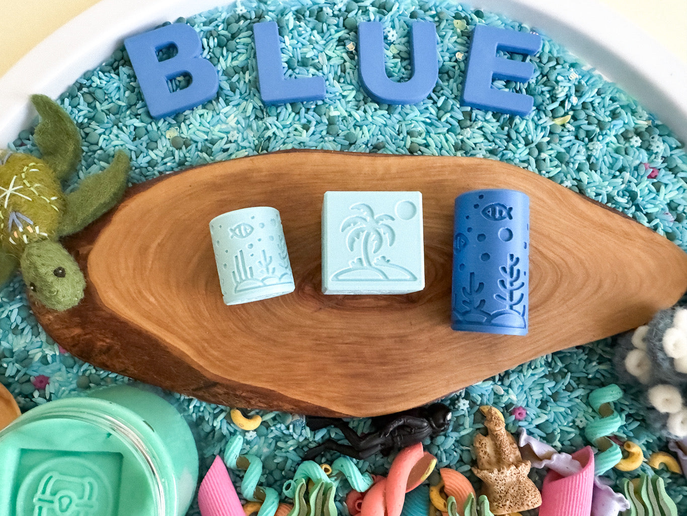 Ocean-Themed 2-in-1 Cube with Roller – A Twist on Classic Dough Play - by inniko