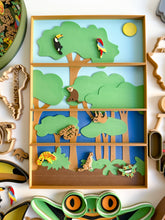 Load image into Gallery viewer, Layers of the Rainforest Bio Sensory Play Tray set of 4
