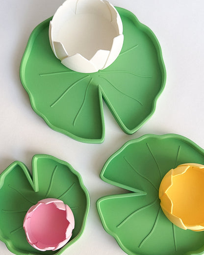 Lily Pad Tray and Lotus Bowl Set by WooBeWee