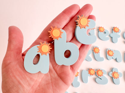 Sun Lowercase Alphabet (26 pieces) Ready to 3D Print STL and 3MF File Digital Download