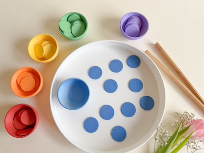 Color Sorting Cups and Coins Set, 3D-printed