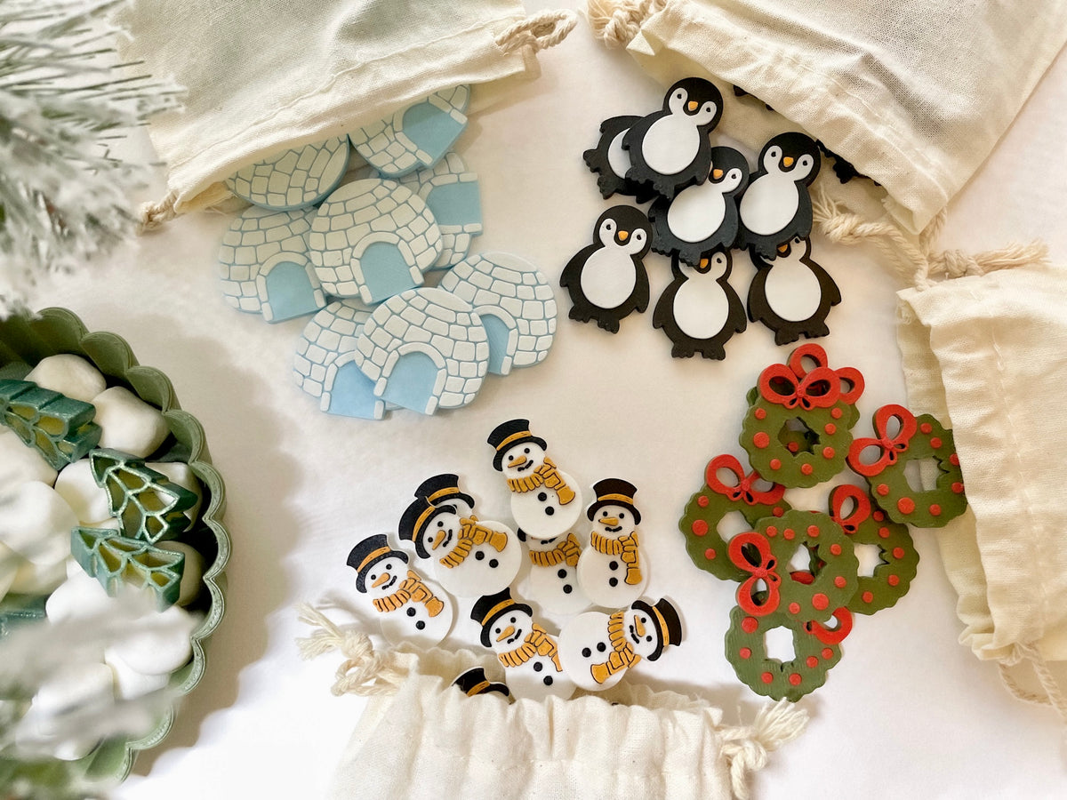 Winter-themed Math Counters set of 10