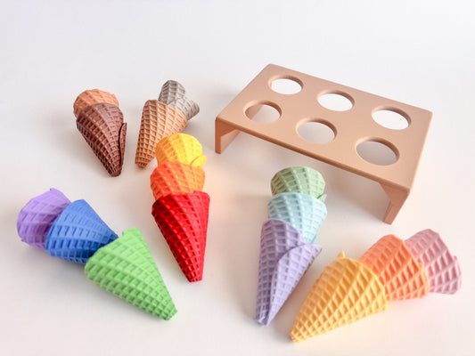 New - Mini Ice Cream Waffle cone set by WooBeWee