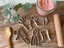 Load image into Gallery viewer, bio cutters, cookie cutters, playdough cutter, play dough cutter, eco cutter, gardening, 3D printed, biodegradable, nature based toys, educational, sensory activity
