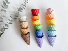 Load image into Gallery viewer, New - Mini Ice Cream Waffle cone set by WooBeWee
