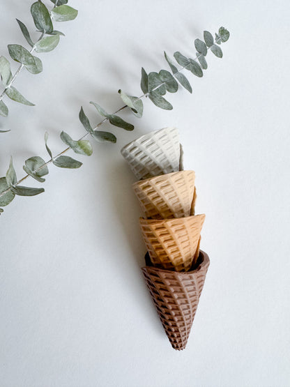 New - Mini Ice Cream Waffle cone set by WooBeWee