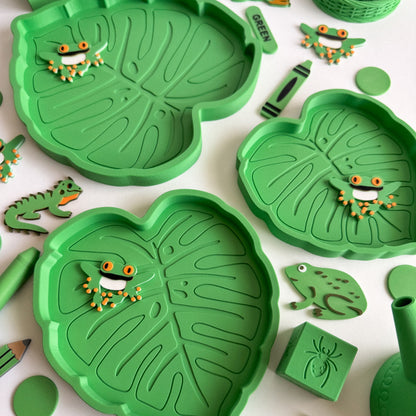 Monstera Leaf Bio Play Tray Set, 3D printed by WooBeWee™