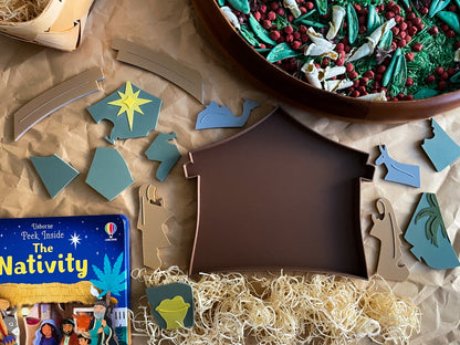 Nativity Themed Bio Sensory Tray with 14 Pcs Puzzle