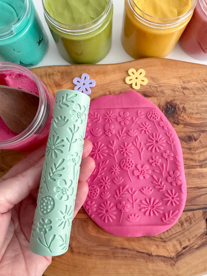 Spring and Easter-themed Playdough Roller and Stamps - A Twist on Classic Dough Play - by inniko