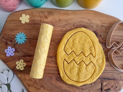 Spring and Easter-themed Playdough Roller and Stamps - A Twist on Classic Dough Play - by inniko