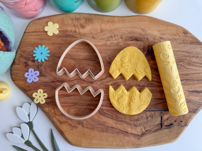 Spring and Easter-themed Playdough Roller and Stamps - A Twist on Classic Dough Play - by inniko