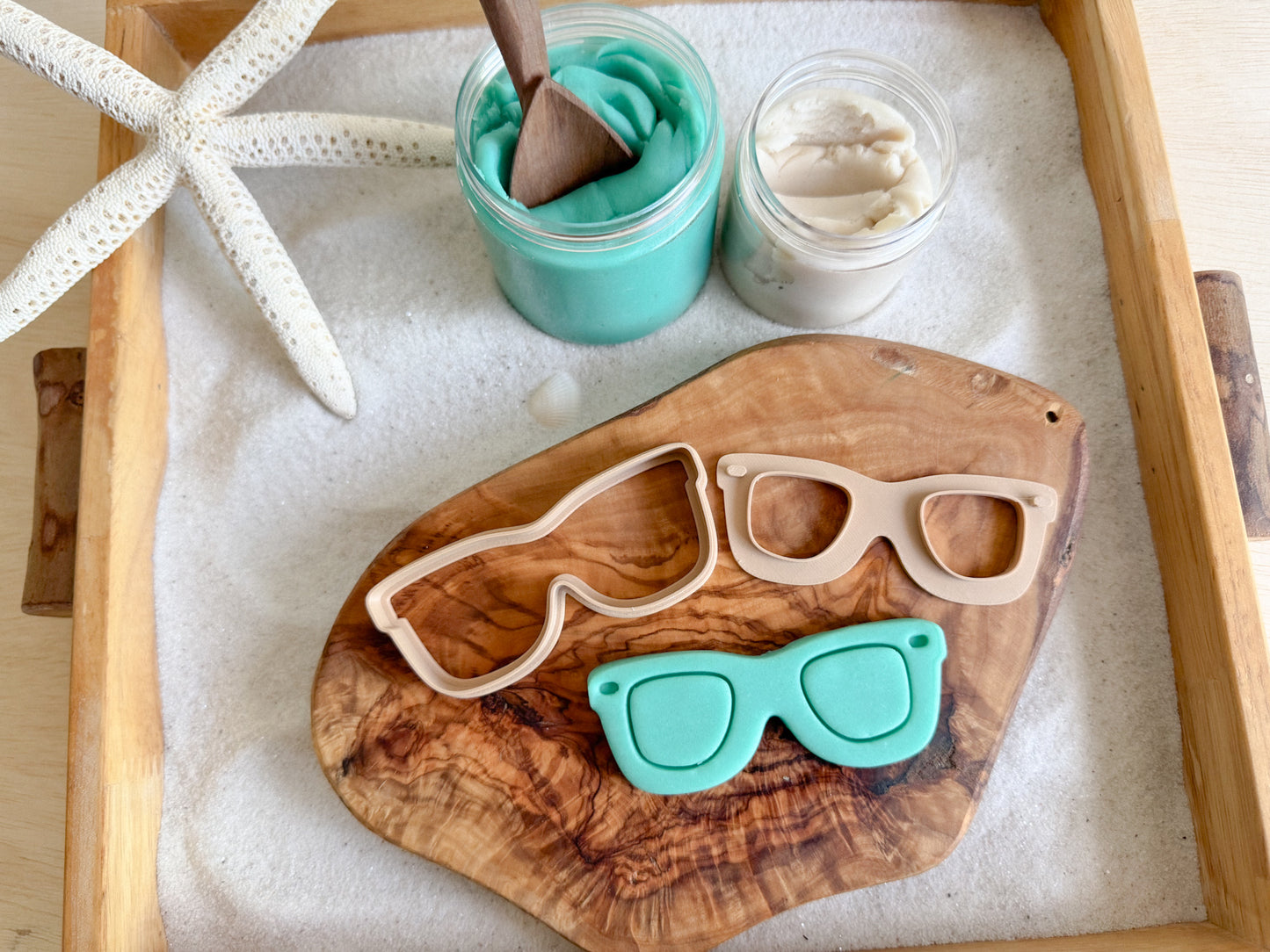 NEW Sunglasses and Sand Dollar Bio Dough Cutter