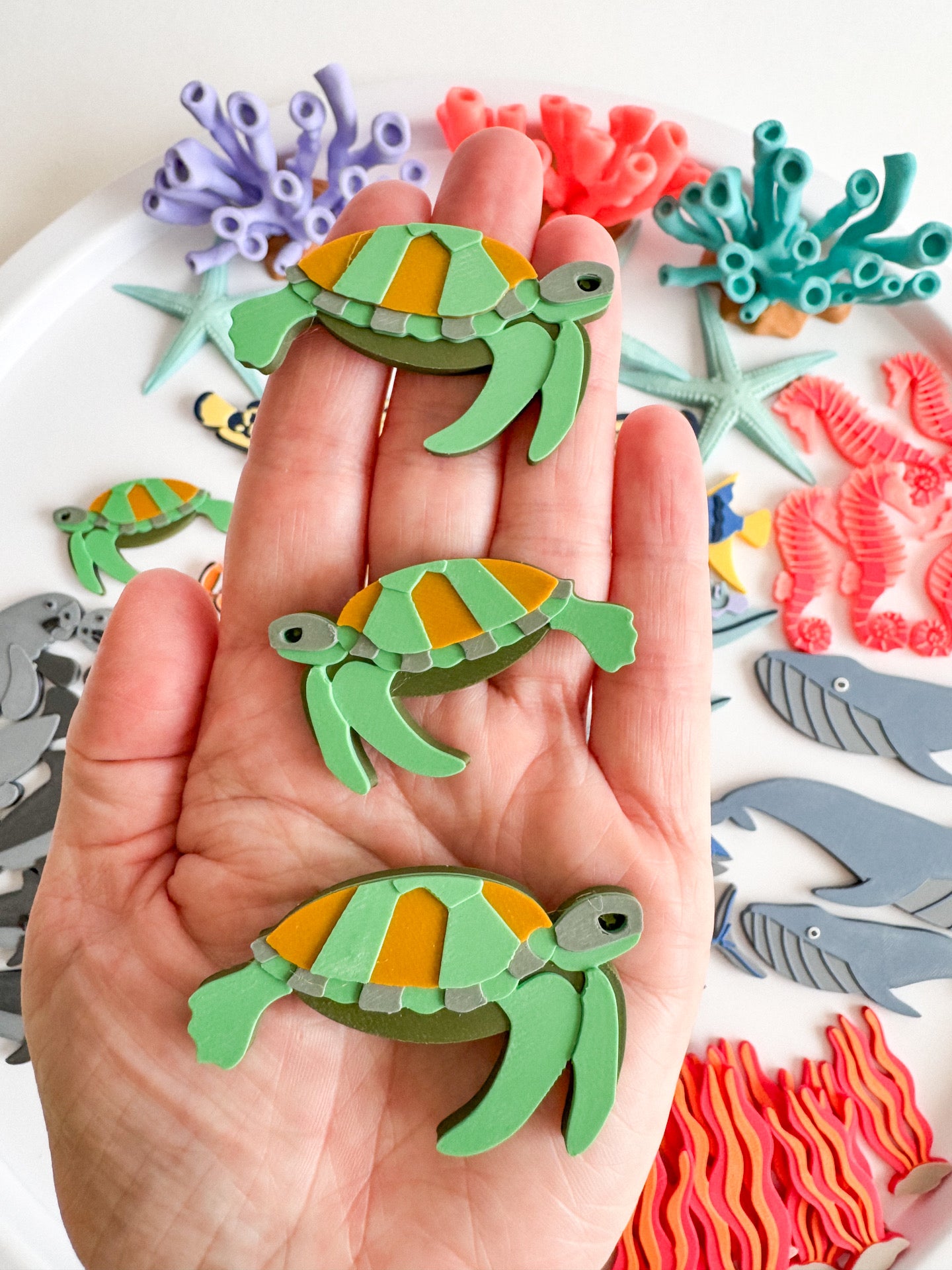 Sea Animals Loose parts Ready to 3D Print STL and 3MF Digital Download