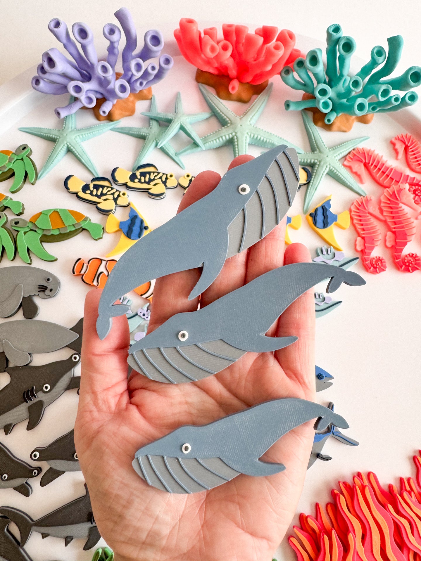 Sea Animals Loose parts Ready to 3D Print STL and 3MF Digital Download