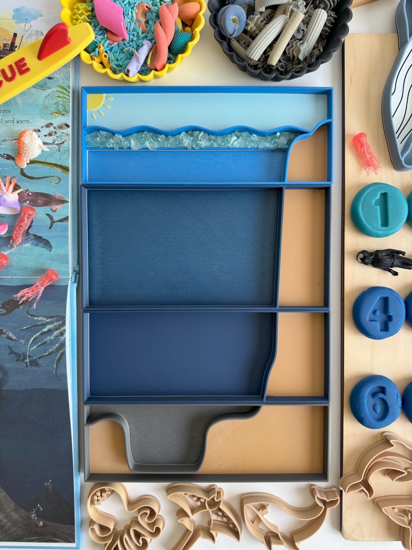 Ocean Zones Bio Sensory Play Tray set of 4