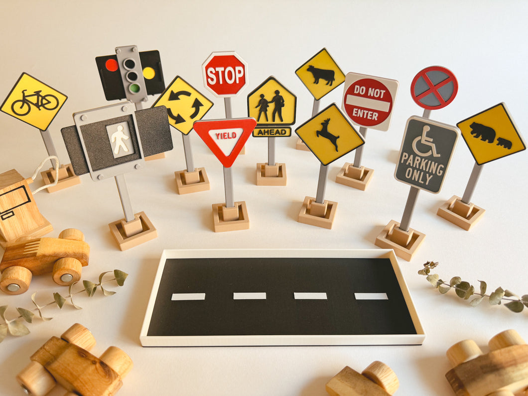 On The Road Bio Sensory Tray and Traffic Signs