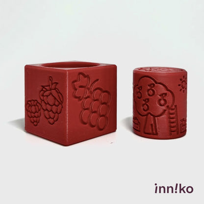 Orchard-themed 2-in-1 Cube with Roller – A Twist on Classic Dough Play - by inniko