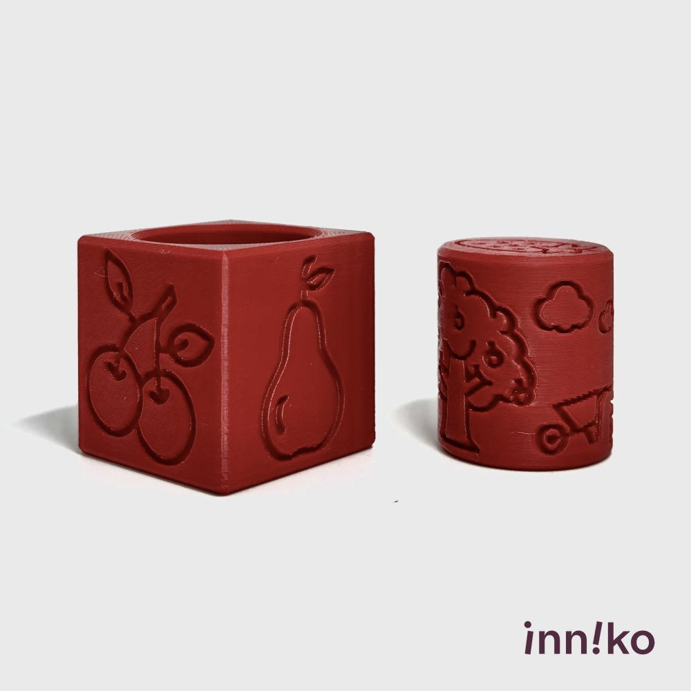 Orchard-themed 2-in-1 Cube with Roller – A Twist on Classic Dough Play - by inniko