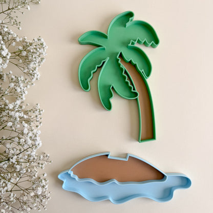 Island with Palm Tree Bio Play Tray 2piece, 3D-Printed