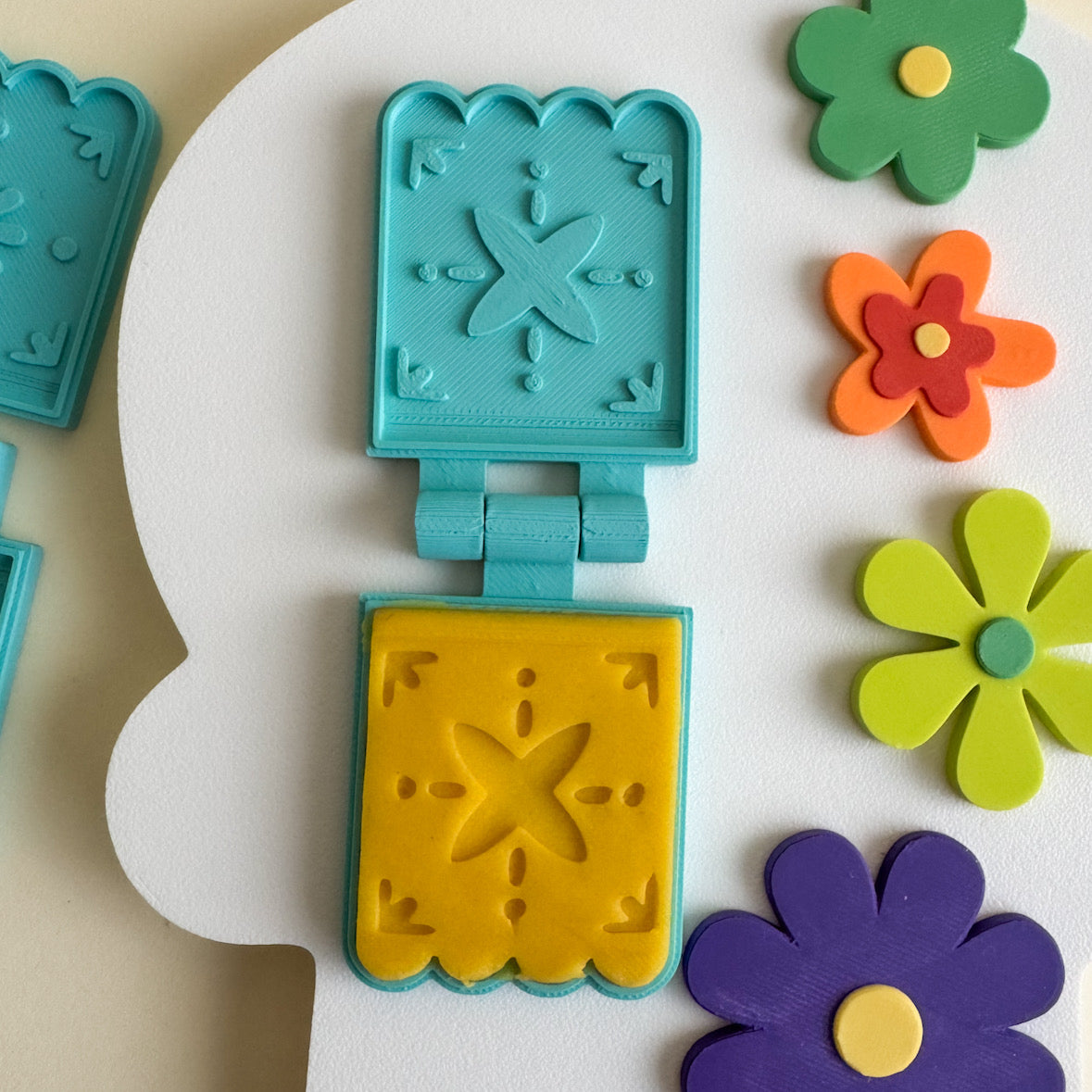 Colorful 3D-Printed Papel Picado Banner and Playdough Bio Molds by WooBeWee™