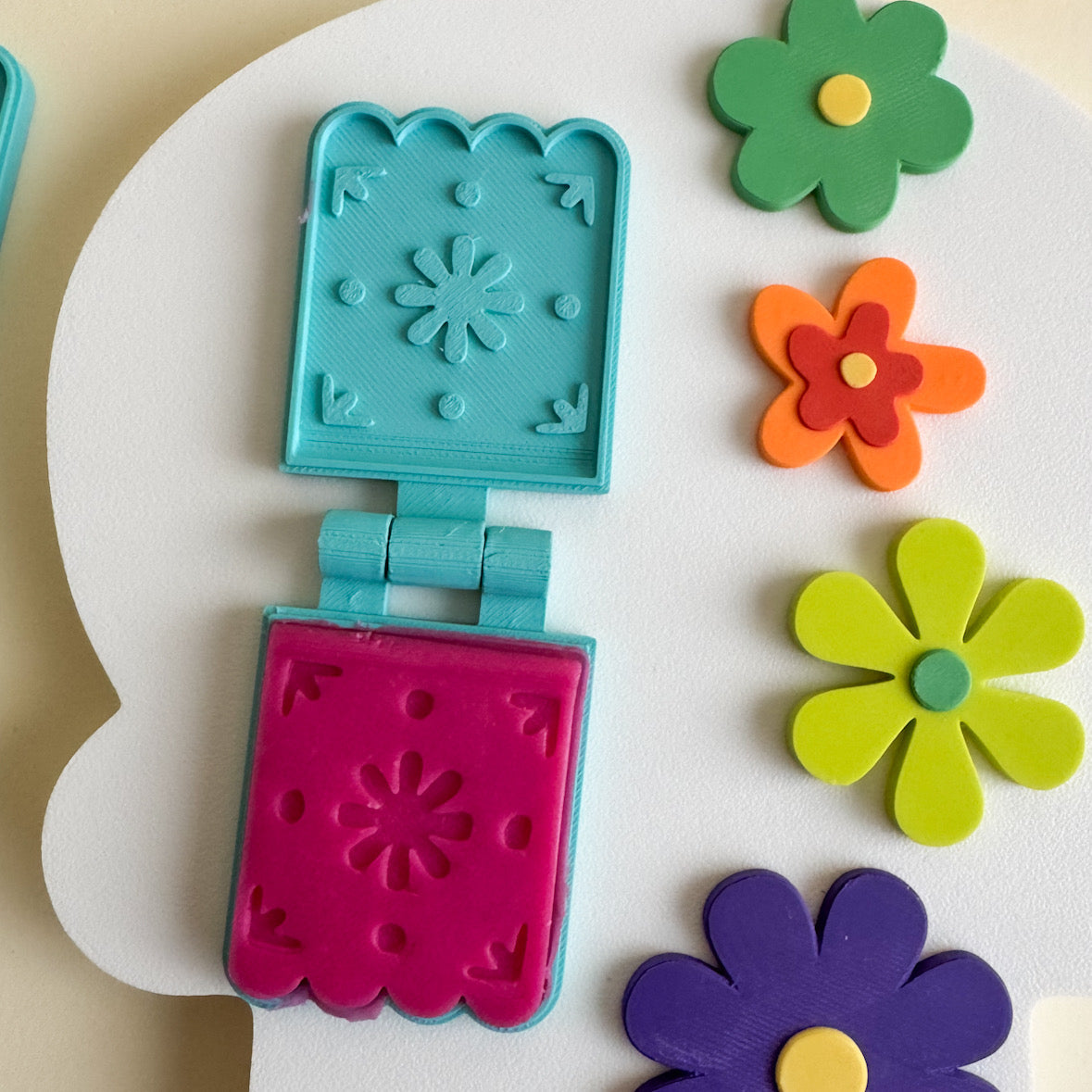 Colorful 3D-Printed Papel Picado Banner and Playdough Bio Molds by WooBeWee™