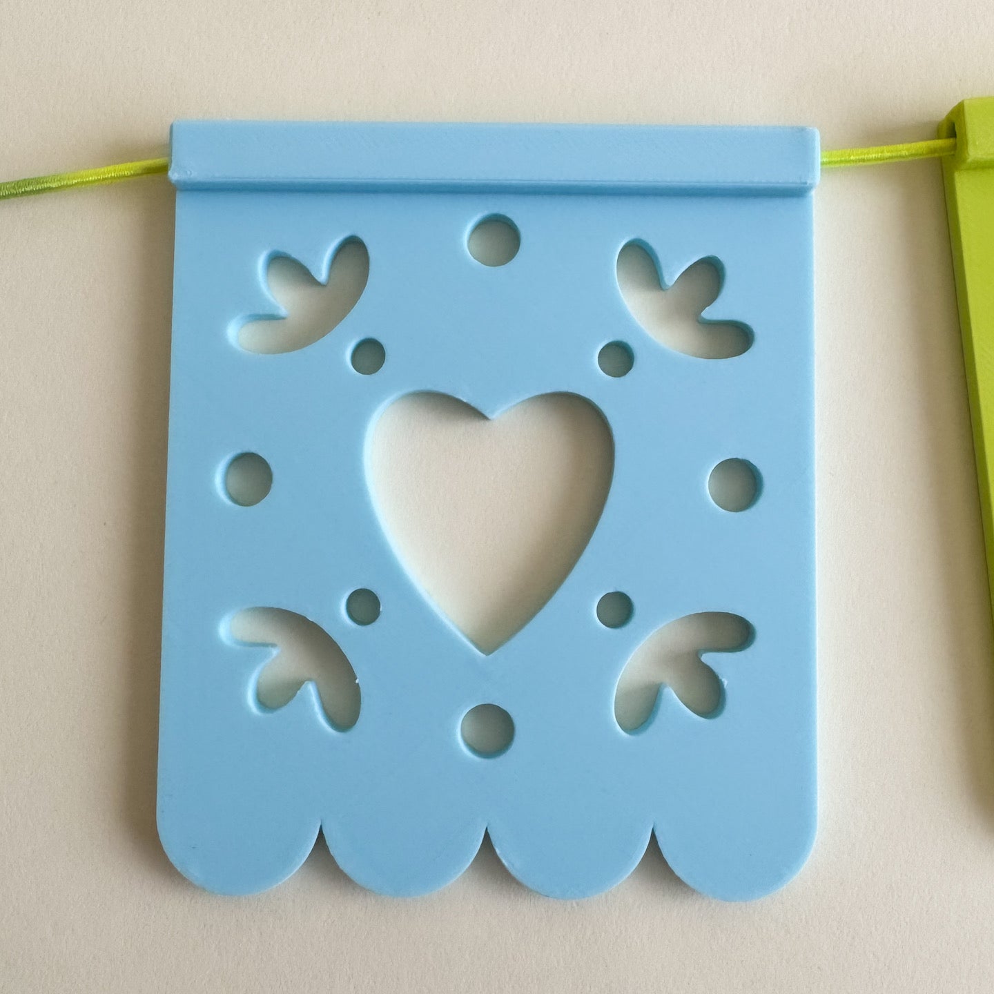 Colorful 3D-Printed Papel Picado Banner and Playdough Bio Molds by WooBeWee™