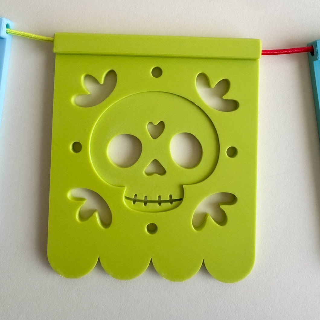Colorful 3D-Printed Papel Picado Banner and Playdough Bio Molds by WooBeWee™
