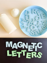 Load image into Gallery viewer, Glow-in-the-Dark Pencil-Shaped Storage Box + Magnetic Letters or Numbers
