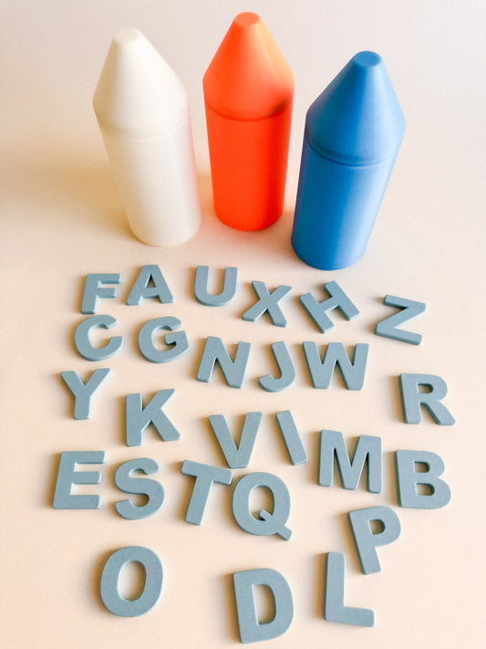 Glow-in-the-Dark Pencil-Shaped Storage Box + Magnetic Letters or Numbers