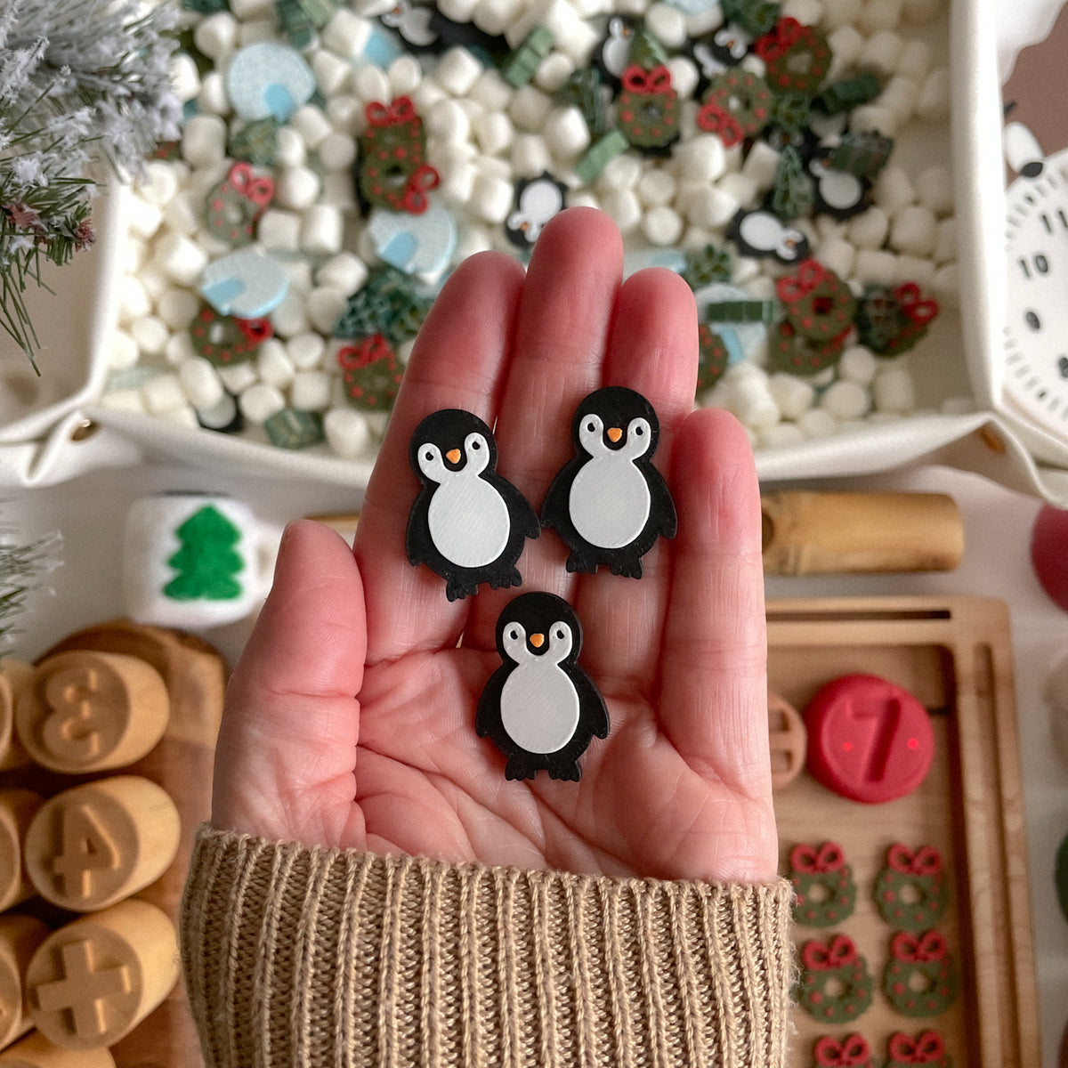 Winter-themed Math Counters set of 10