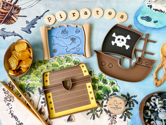 Pirate-Themed Bio Trays for Sensory Play