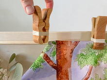 Load image into Gallery viewer, Play clips, clips for playstands, wooden clips, play clip, clip for playstand, clothes pin, wood clip, waldorf accessory
