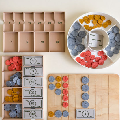 Play Money Set for Kids, Learn, Save, and Play! (3D-Printed)
