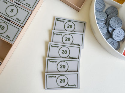 Play Money Set for Kids, Learn, Save, and Play! (3D-Printed)