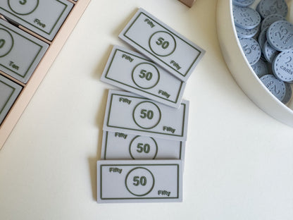 Play Money Set for Kids, Learn, Save, and Play! (3D-Printed)