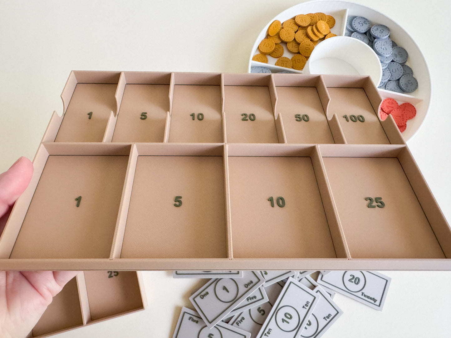 Play Money Set for Kids, Learn, Save, and Play! (3D-Printed)